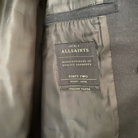 ALLSAINTS WOOL TRENCH (Euro 42 - Large) - Picture 4 of 4